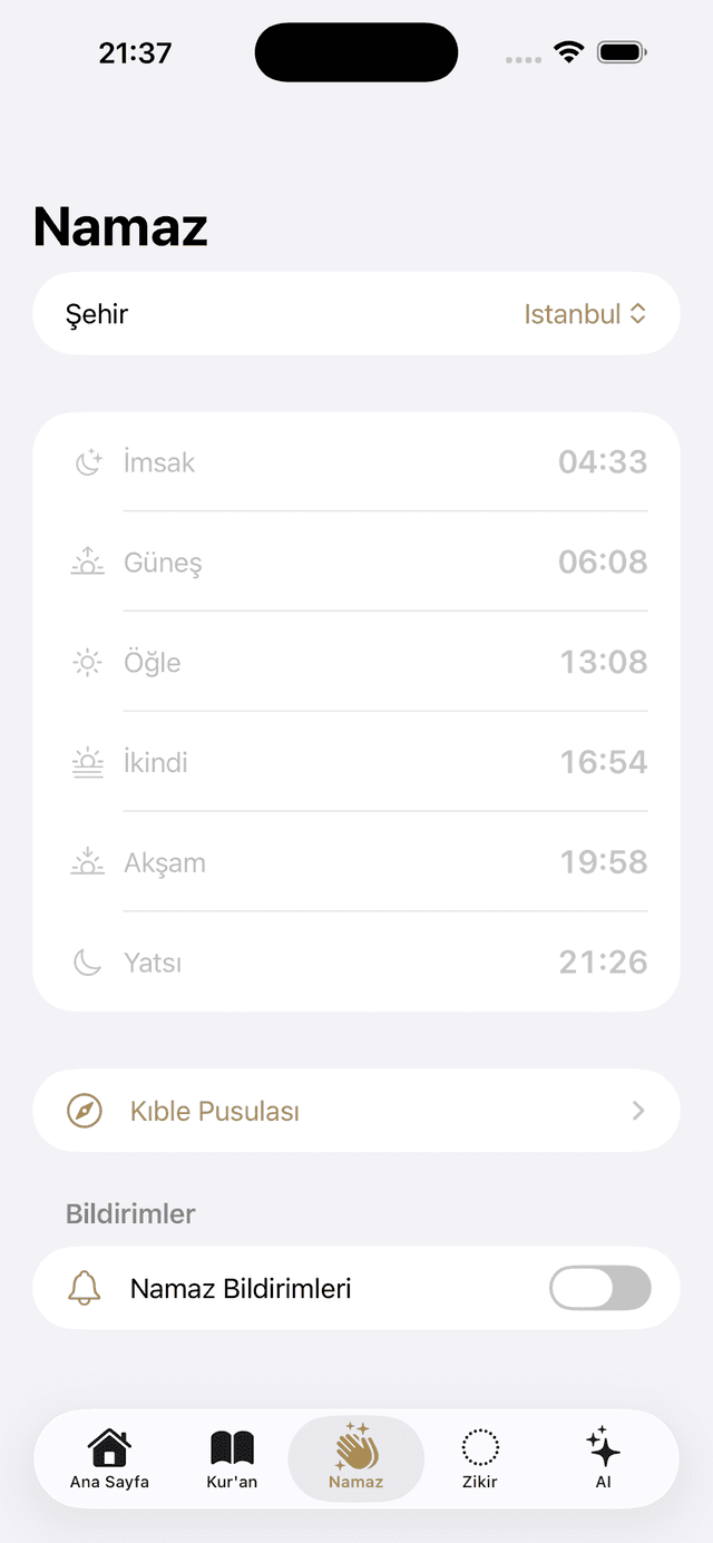 Namaz Vakitleri